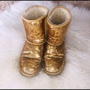 Gold Sparkly Uggs Sequins